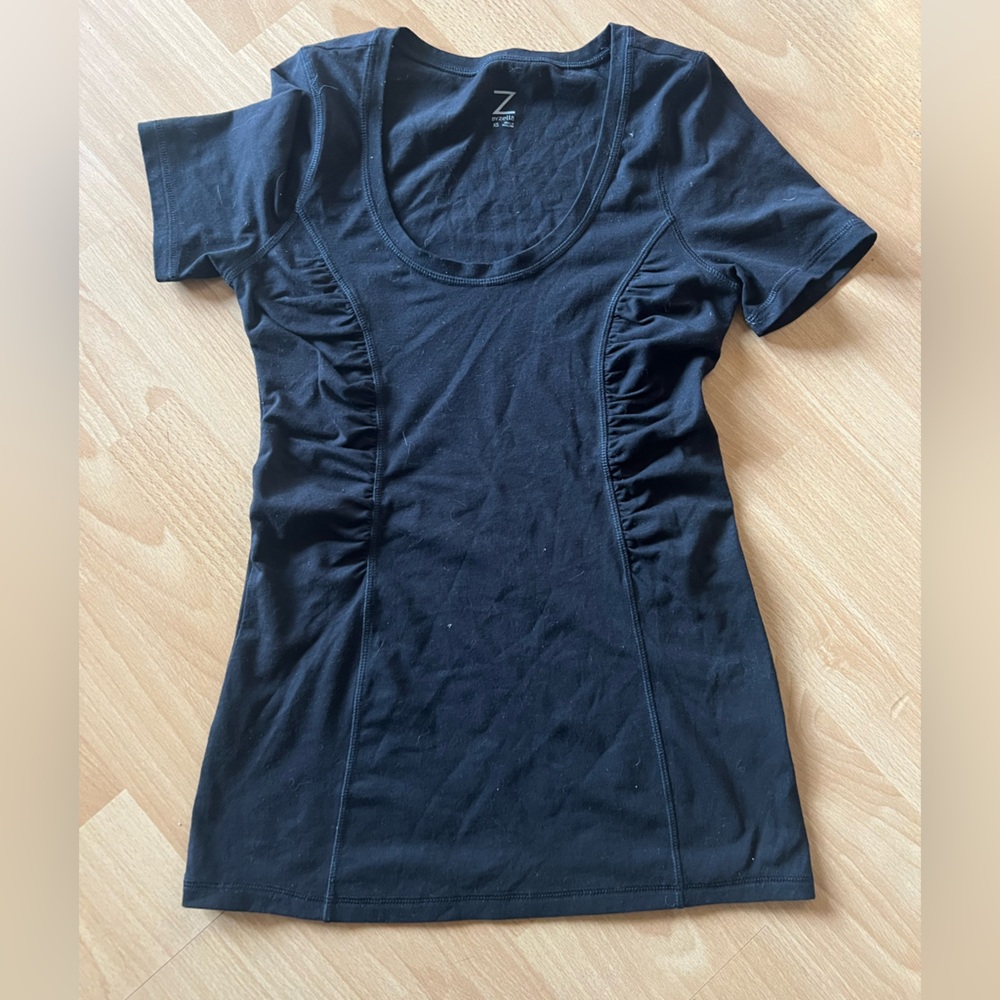 Zella Black Scoop Neck Active Top